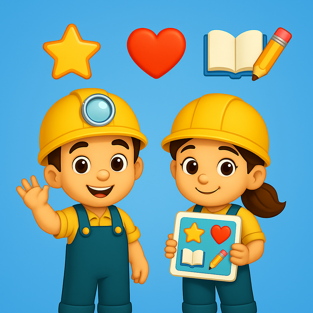 Kit de ícones educativos Garimpeirinhos